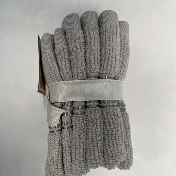 Novo Bath Washcloths Smoke Gray Set Of 6 13x13 Inch 100% Cotton - Picture 5 of 6